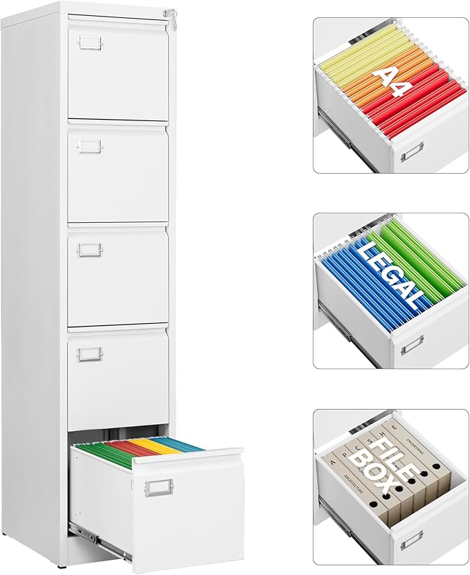 SISESOL 5 Drawer File Cabinet by SISESOL