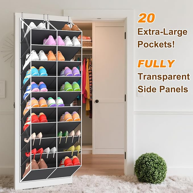 30 Pairs Over the Door Shoe Organizer, 10-Tier Door Shoes Rack Storage Fit All - Image 3