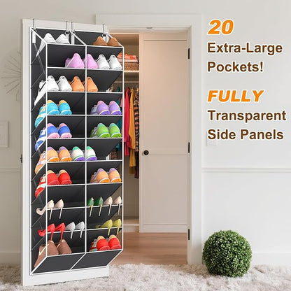 30 Pairs Over the Door Shoe Organizer, 10-Tier Door Shoes Rack Storage Fit All - Image 3