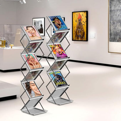 6 Pockets Foldable Aluminum Magazine Rack - Image 9