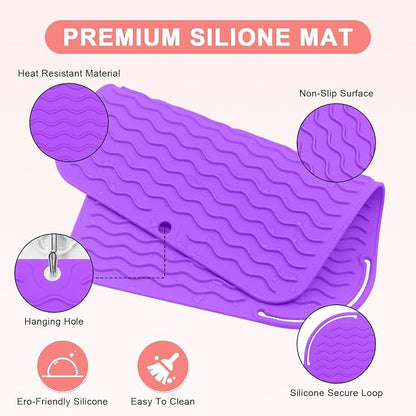 Plus Size Silicone Heat Resistant Mat, Portable Travel Hot Tools Pad Cover - Image 3