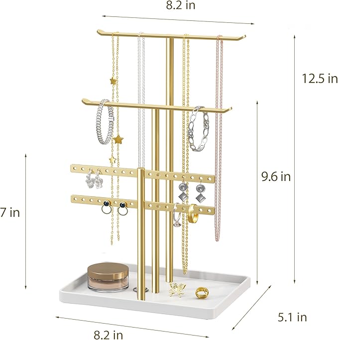 pickpiff Jewelry Stand Holder Organizer: 12.5" Tall Sturdy Hanger - Image 3