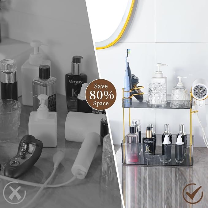 YCIA&DONE Bathroom Counter Organizer, Large Makeup Organizer Countertop - Image 3