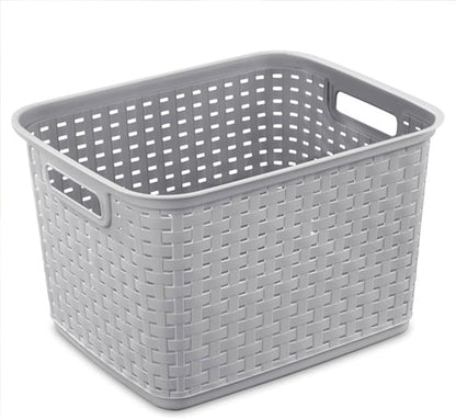 Sterilite 6-Pack Tall Weave Basket, Wicker-Style Plastic Open Storage Bin - Image 8