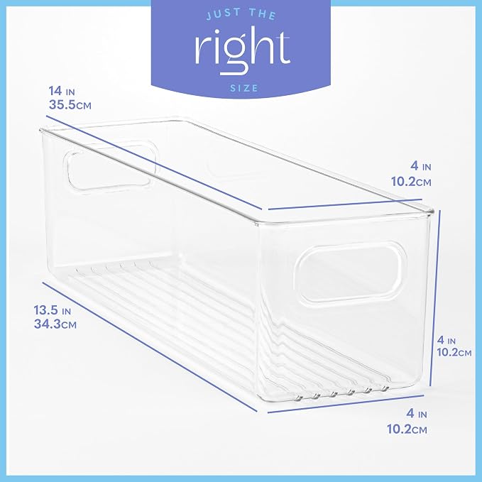 primebox Plastic Food Storage 4 Pack Clear Container Bin - Image 3