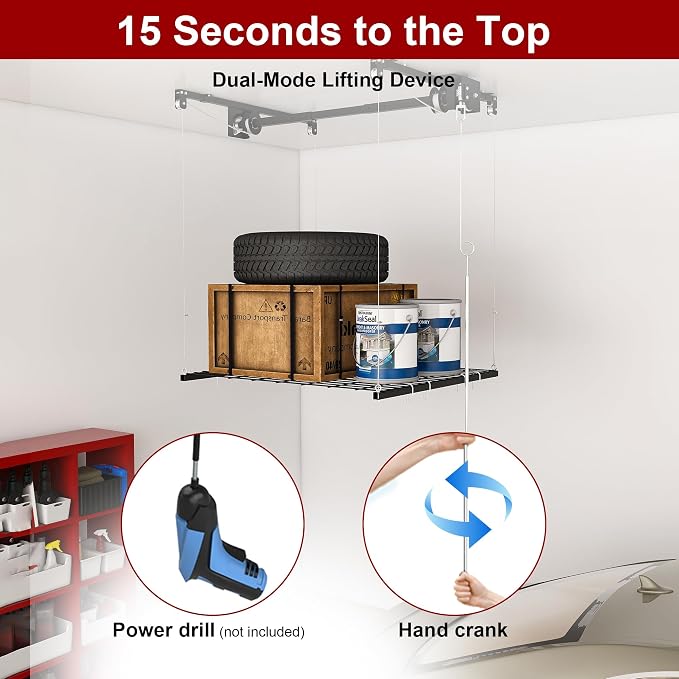 Montary 4x4 FT Overhead Garage Storage Rack - Image 3