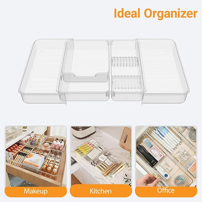 Expandable Drawer Organizer Tray from 11” to 19.1”, Adjustable Silverware in - Image 8