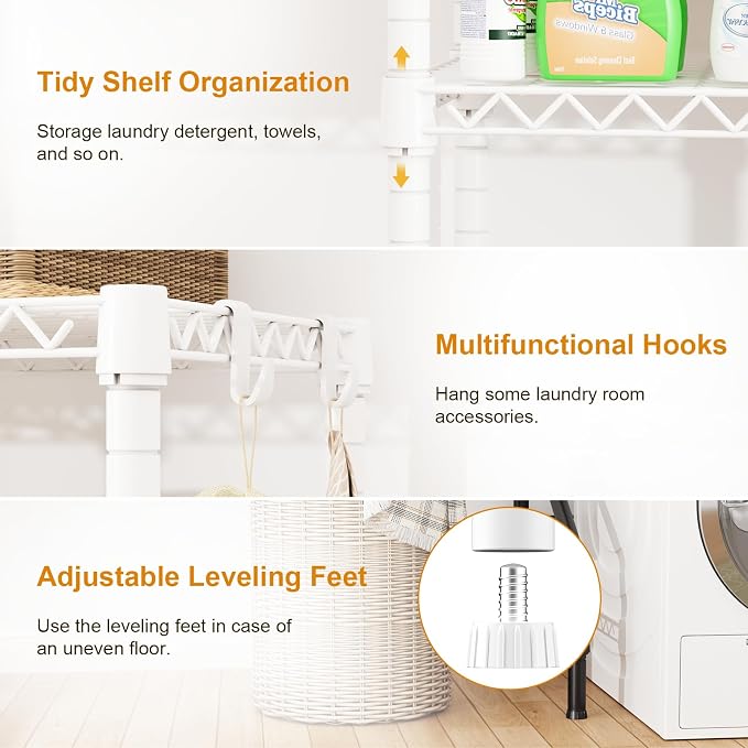 U15 Over Washer and Dryer Storage Shelves, Laundry Above Washer Dryer Storage - Image 6