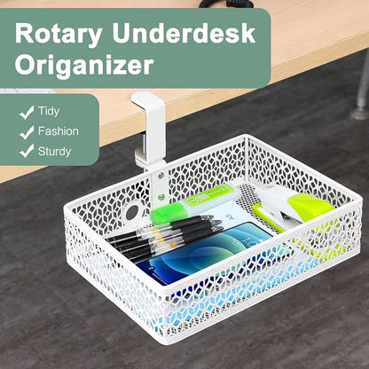 ROSYLIN Heavy Duty Clamp On Under Desk Drawer Organizer Storage Tray Basket - Image 2