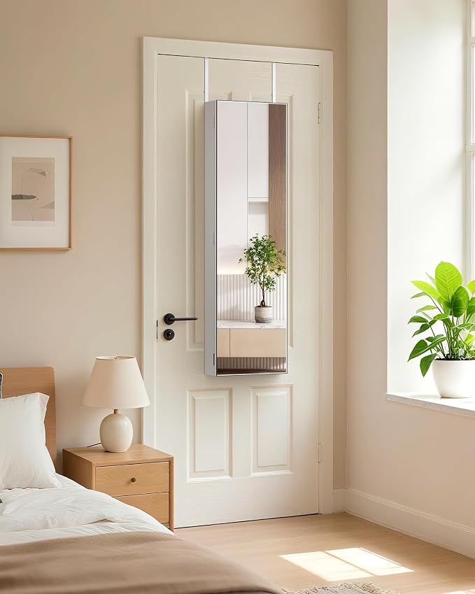 Nicetree Jewelry Armoire with Mirror, Wall/Door Mounted Jewelry Cabinet - Image 5