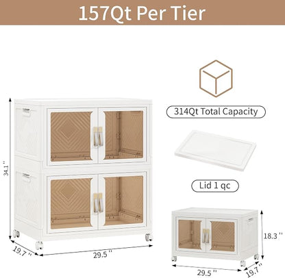 Large Clear Stackable Storage Bins - Image 2
