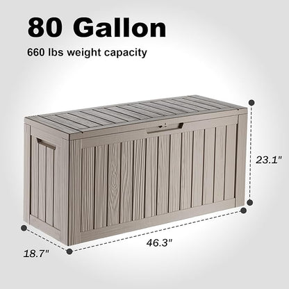 DRATO 80 Gallon Large Deck Box, Outdoor Storage Box - Image 2