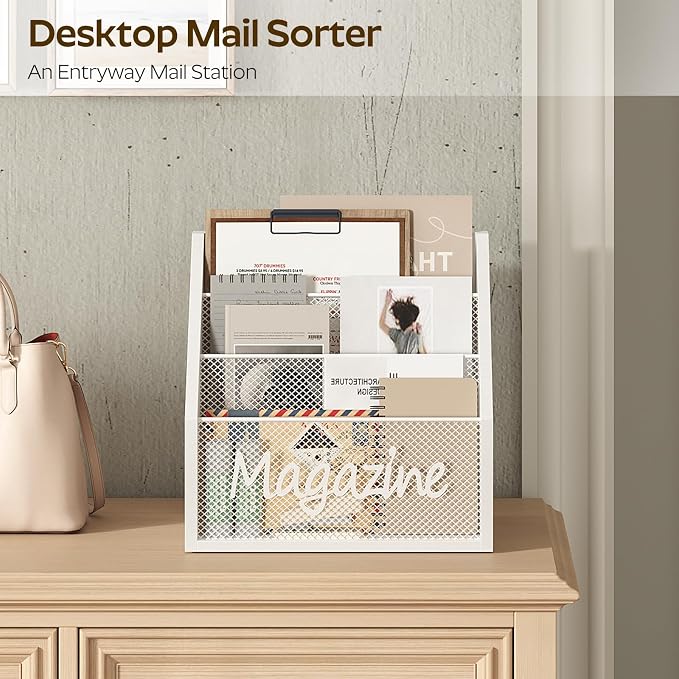 Magazine Holder, Wood Magazine Rack Floor, Mail Organizer Countertop, Magazine - Image 3