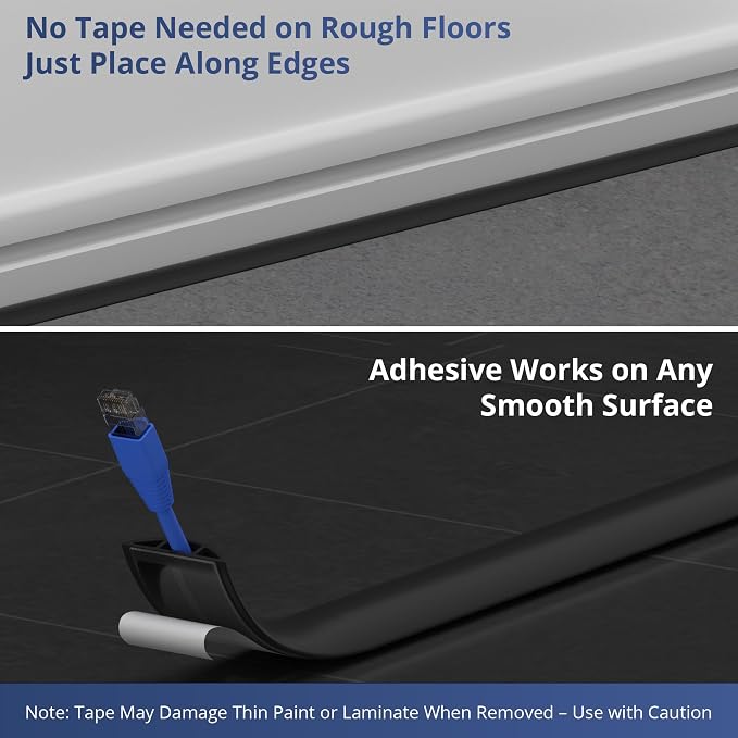 ZhiYo 5.6ft Cord Covers for Wires on Floor, Cord Hider Floor Hide Extension - Image 6