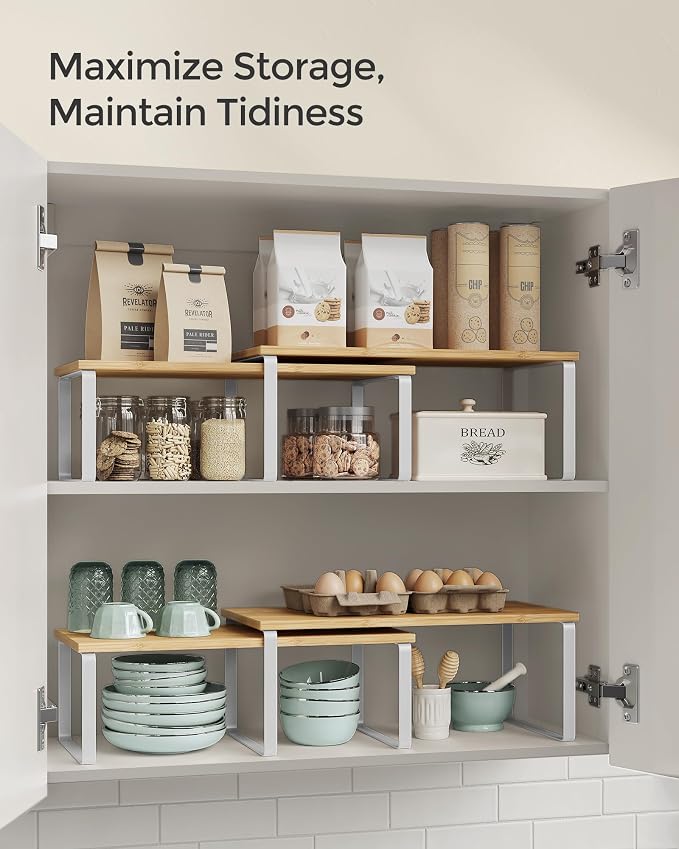 SONGMICS Cabinet Organizer Shelf, Kitchen Storage, Spice Rack, Expandable - Image 6