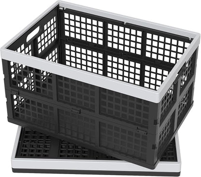 4 Pack 42 L Large Plastic Collapsible Storage Crates, Folding Stackable Storage - Image 7