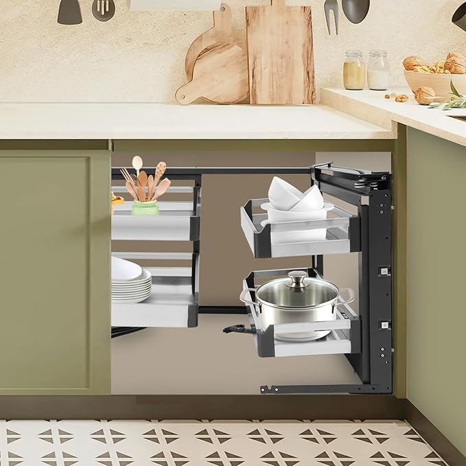TFCFL Pull-Out Corner Organizer, Blind Corner Cabinet Organizer - Image 2