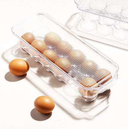 JAMOR 12 Grid Egg Storage Box Refrigerator Egg Rack Tray - Image 3