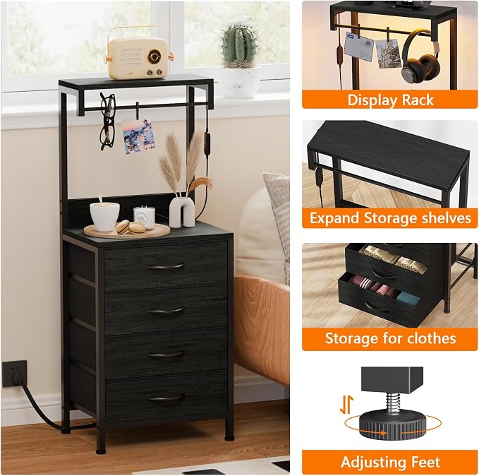 Furnulem Night Stand Set 2, Tall Nightstand - Image 6