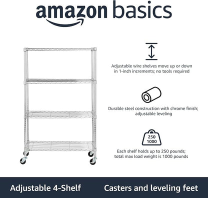 Amazon Basics 4-Shelf Adjustable, Heavy Duty Storage Shelving Unit - Image 2