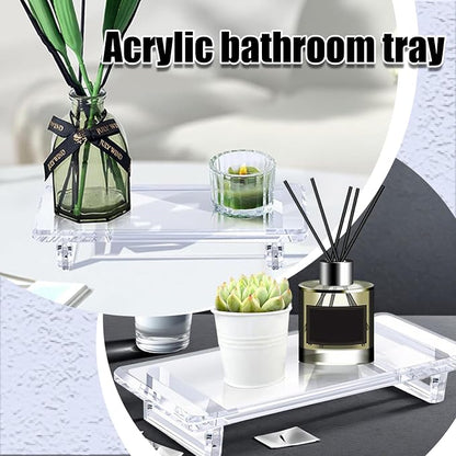 2 Pack Bathroom Tray Countertop Acrylic Vanity Trays Elegant Perfume Trays - Image 4