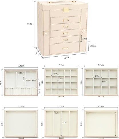 Large Jewelry Holder Organizer, 6 Layer Jewelry Box - Image 3