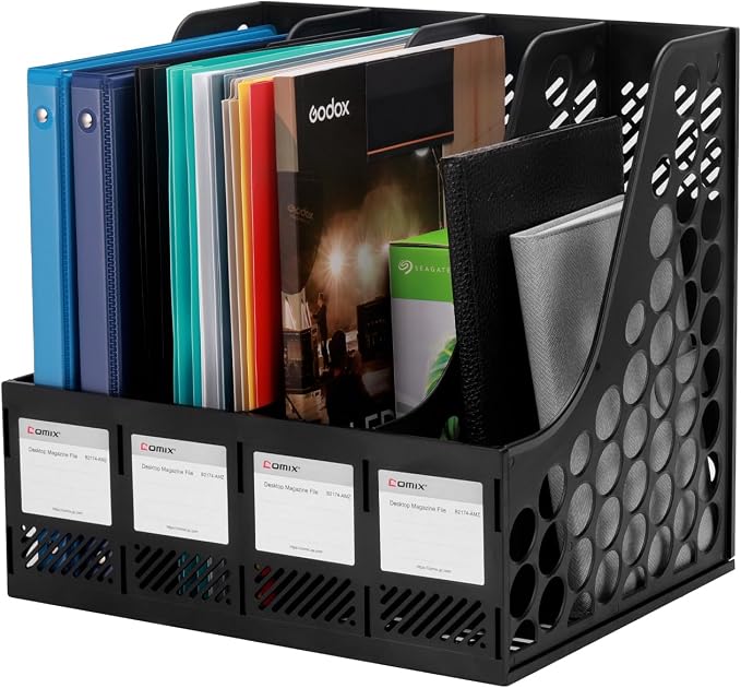 Comix Magazine File Holder Rack/Vertical Desktop File Organizer by Comix