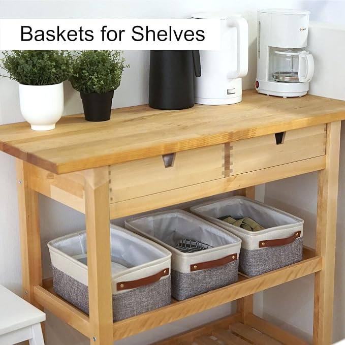 HNZIGE Small Storage Baskets for Organizing Fabric Baskets for Shelves - Image 4