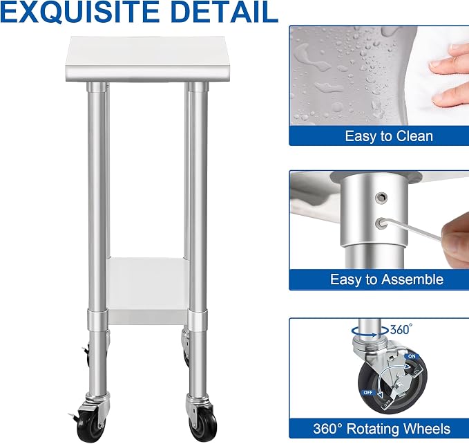 HARDURA Stainless Steel Commercial Table Prep & Work Table - Image 6