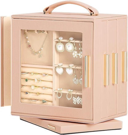 Homde Christmas Gifts Jewelry Box 360° Rotating, Necklace Earring Organizer by Homde