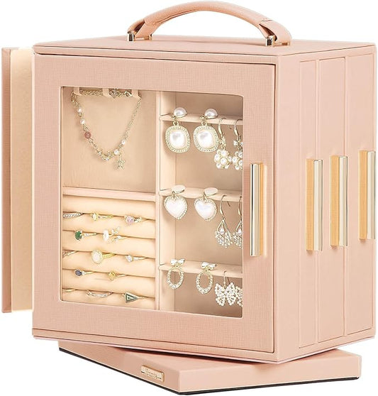 Homde Christmas Gifts Jewelry Box 360° Rotating, Necklace Earring Organizer by Homde
