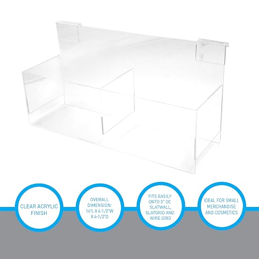 SSWBasics Clear Acrylic Double Display Bin - Image 5