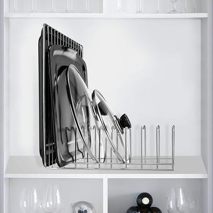Pot Lid Organizer, Kitchen Pot Lid Rack Holder, Rest Cutting Board, Baking Sheet - Image 6