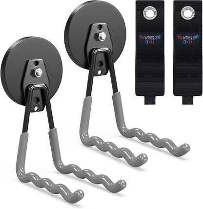 3-H Magnetic Wave Hooks Heavy Duty 2 Pack, Large Magnet Garage Hooks Heavy Duty by 3-H