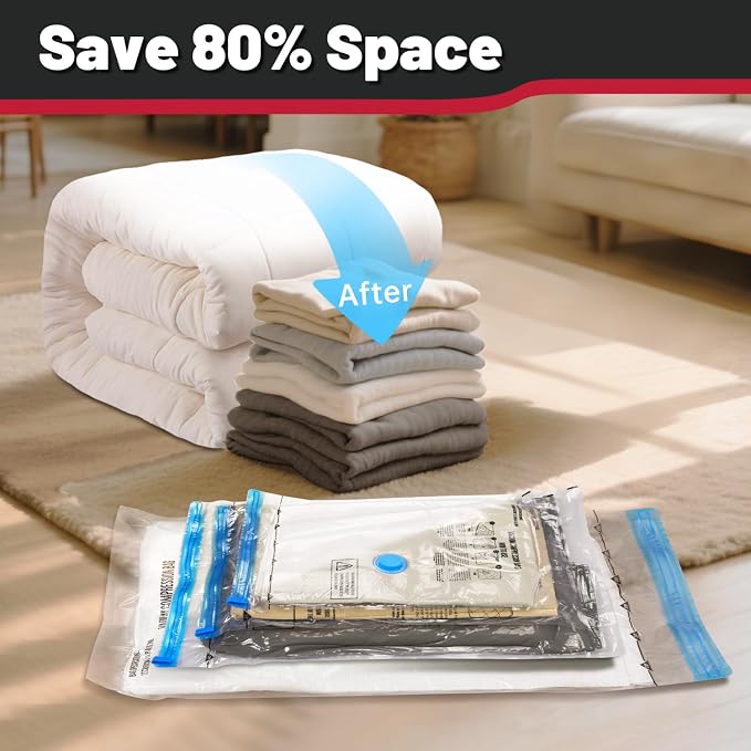 8 Pack Small Vacuum Storage Bags, Vacuum Seal Bags - Image 3