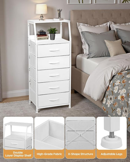 Dresser for Bedroom, Fabric Nightstand Tall Dresser & Chests of Drawers - Image 8