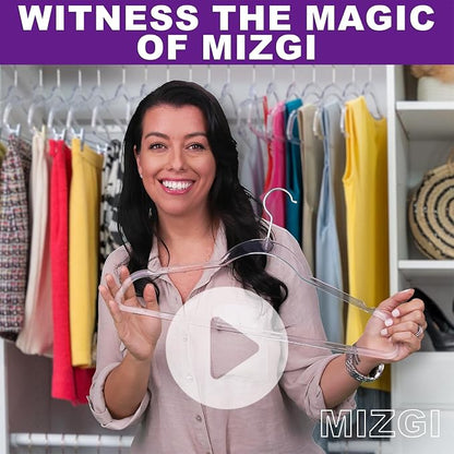 MIZGI 50 Pack Clear Plastic Hangers - Image 7