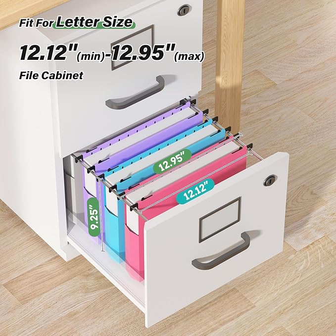 Ansook Extra Capacity Plastic Hanging File Folders Letter Size, Heavy Duty 2" - Image 5
