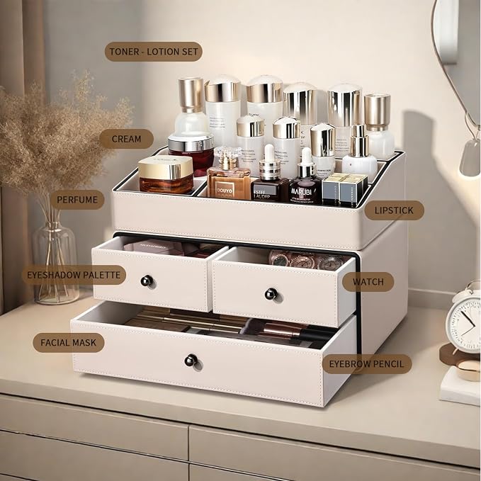 KINGFOM Leather Makeup Organizer - Image 7