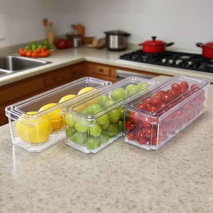 YINGRACE 3 Pack Fridge Organizer Bins, Stackable Refrigerator Organizers and - Image 7