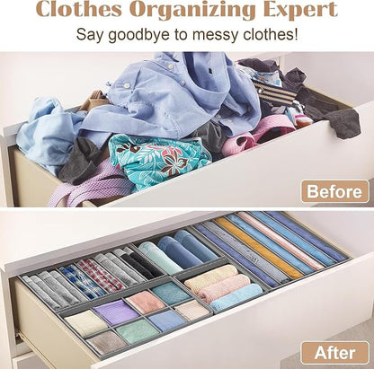8 Pack Dresser Drawer Organizer Clothes Underwear Sock Storage Pink Foldable - Image 4