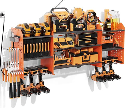 Power Tool Organizer Wall Mount, Expanded Width Garage Storage 3 Layer Heavy by TrustXankziYourPremierChoiceforHomeDeskOrganization