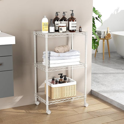 SINGAYE 3 Small Shelves Storage Shelf Wire Shelving Unit Metal Shelf Adjustable - Image 2