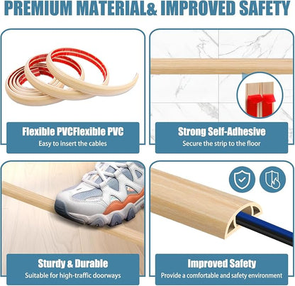 Floor Cord Covers for Wires 10FT Cable Hider Wire Cover Self Adhesive Cord - Image 3