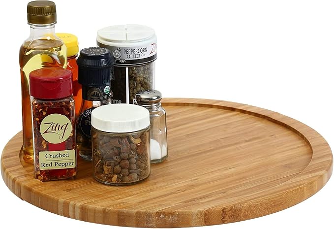 YBM HOME Bamboo Lazy Susan Single Turntable - Image 3