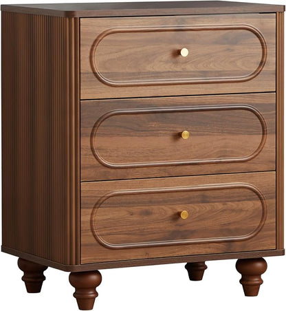 3 Drawer Fluted Dresser for Bedroom, Mid Century Modern Chest of Drawers - Image 9