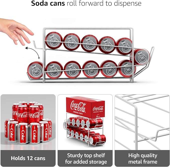 Sorbus Soda Can Rack Beverage Dispenser Dispenses 12 Standard Size 12oz Cans - Image 4
