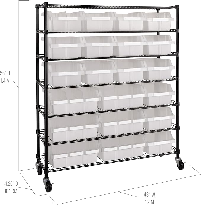 Seville Classics Heavy Duty NSF Bin Rack Solid Steel Wire Shelving Storage Unit - Image 2