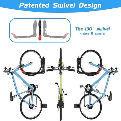 WALMANN BIKEPAL No Lifting Wall Mounted Swivel Bike Rack, Bike Wall Hangers - Image 4