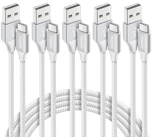 etguuds USB A to USB C Cable 5-Pack, Fast Charging Type C Charger Cord by etguuds
